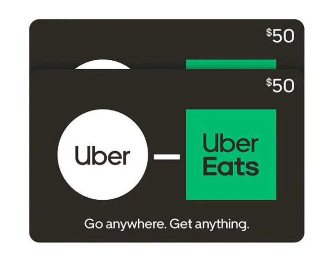 Tarjetas de regalo de Uber/Uber Eats.