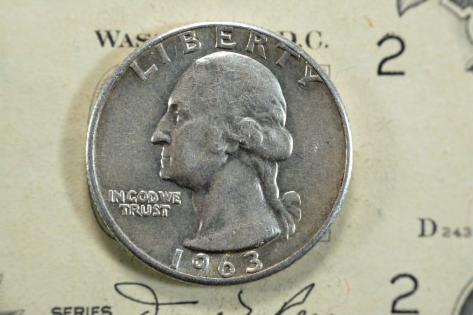 Moneda de 25 centavos de 1963 de Estados Unidos.